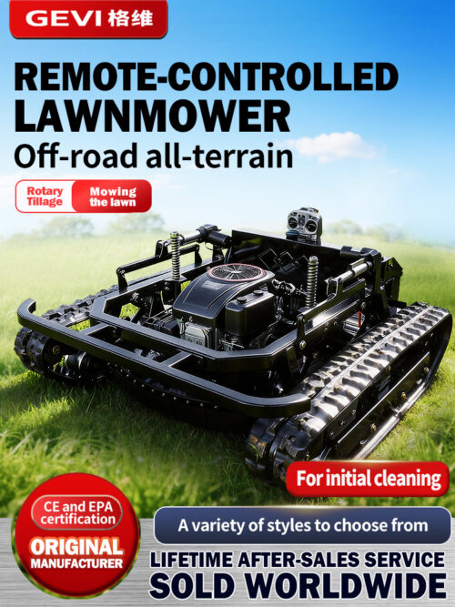GEVI remote control lawn mower, crawler all-terrain automatic weeding machine, orchard grass crushing, large weeding robot