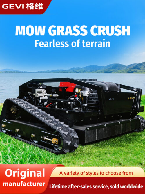 GEVI remote control lawn mower, 1crawler all-terrain automatic weeding machine, orchard grass crushing, large weeding robot
